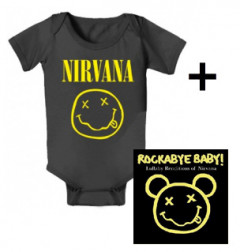 Set Cadeau Nirvana body Bébé Smiley & Nirvana Rockabye Baby lullaby cd