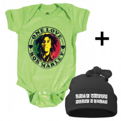 Set Cadeau Bob Marley Body Bébé & Don't Worry Bonnet