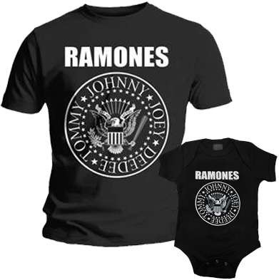 Set Rock duo t-shirt pour papa Ramones & Ramones body Bébé