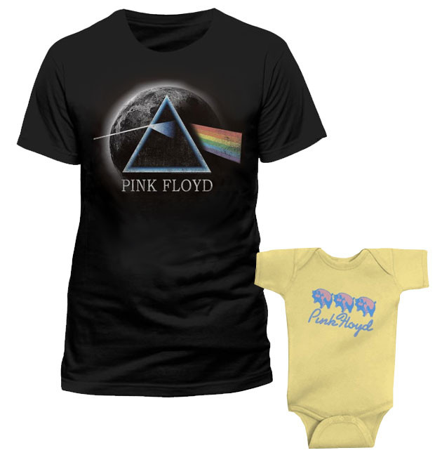 Set Rock duo t-shirt pour papa Pink Floyd & Pink Floyd body Bébé