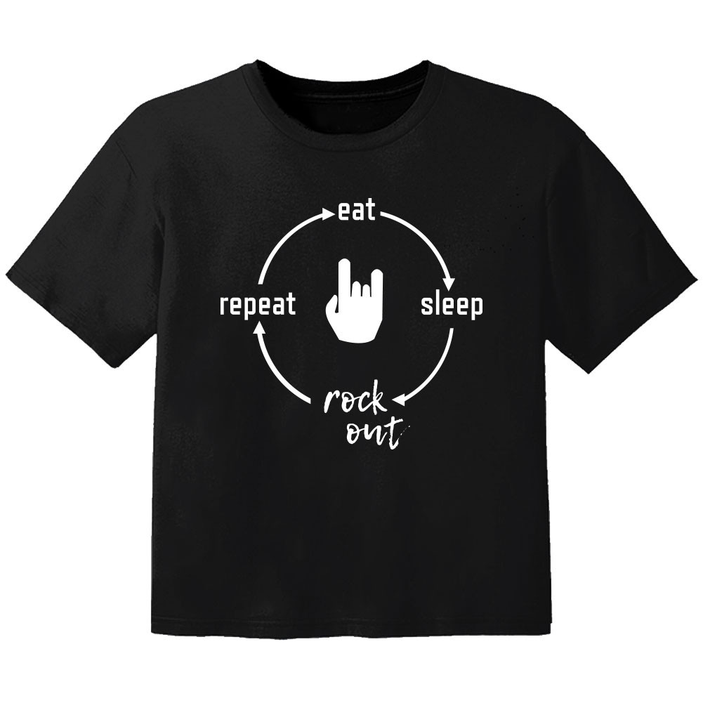 T-shirt Bébé Rock eat sleep rock out
