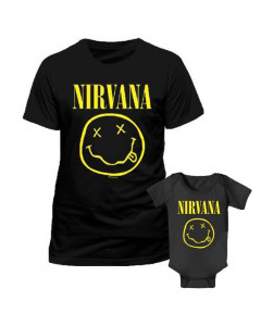 Set Rock duo t-shirt pour papa Nirvana & Nirvana body Bébé Smiley