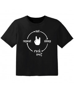 T-shirt Bébé Rock eat sleep rock out repeat